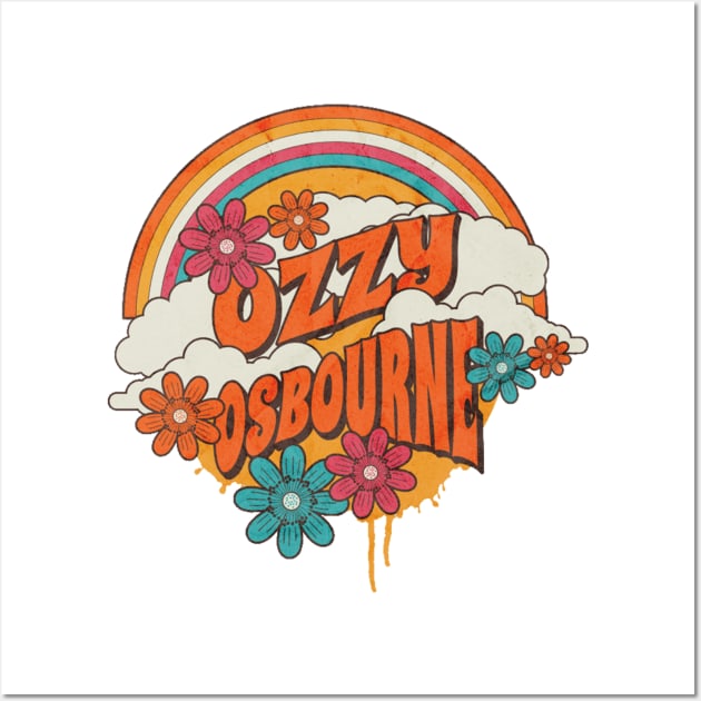 Retro Rainbow - Ozzy Osbourne Wall Art by sansxart